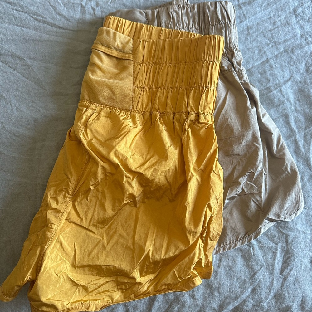 Free people the way home shorts 2 pack gold and tan size large